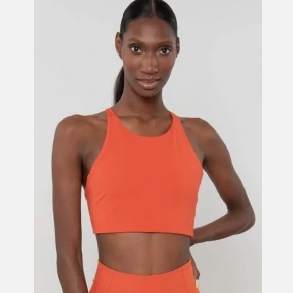 Girlfriend Collective Orange Red Sports Bra - Picture 1 of 4
